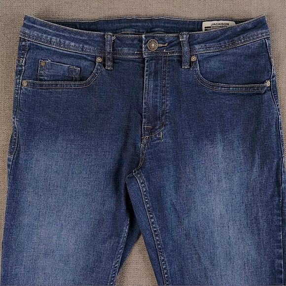 David Britton BUFFALO Dark Wash Denim 5PKT JACKSON Straight Jeans 38”X 30” - Picture 8 of 15